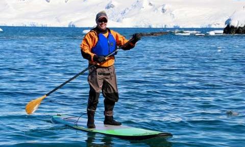 Paddleboarding in Antarctica