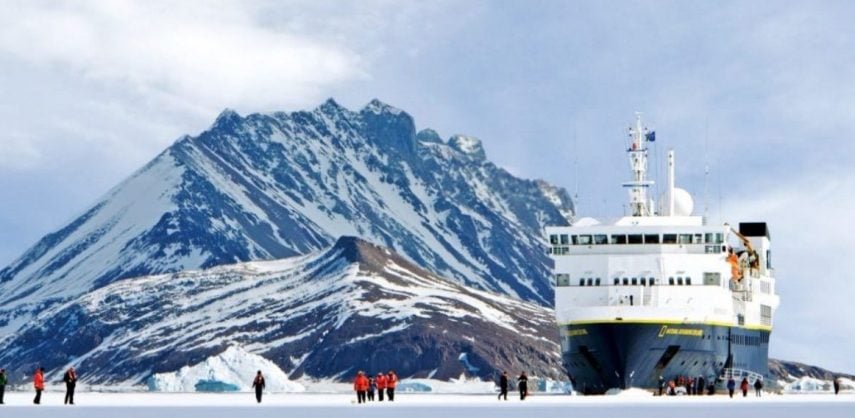 Exploring the Antarctic ice on the National Geographic Explorer © Michael S Nolan