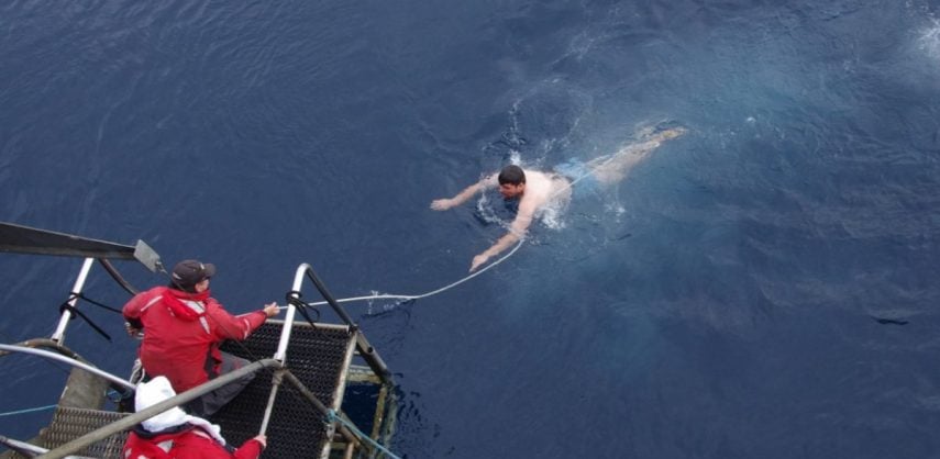 Doing the polar plunge from your expedition ship