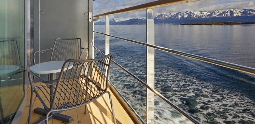 Cabin balcony view from the Magellan Explorer ship