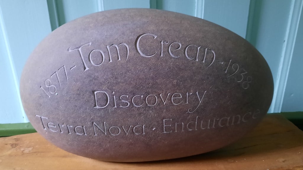 Tom Crean memorial stone in Grytviken church, South Georgia