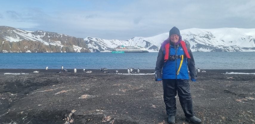 Helen Cross from Swoop Antarctica on Deception Island