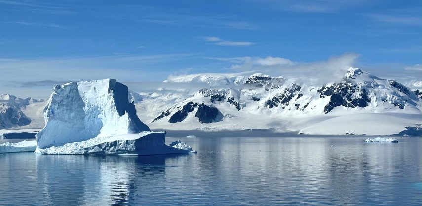 Antarctica landscape with iceberg