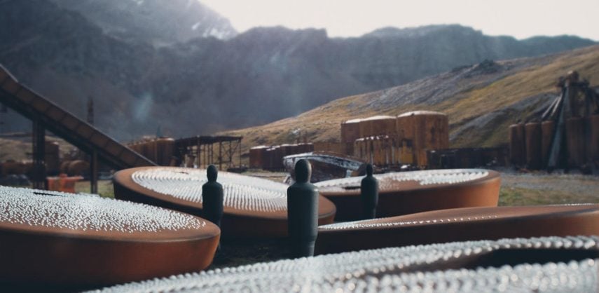 Rendering of the Commensalis Spirit Tables of South Georgia sculpture at Grytviken in South Georgia